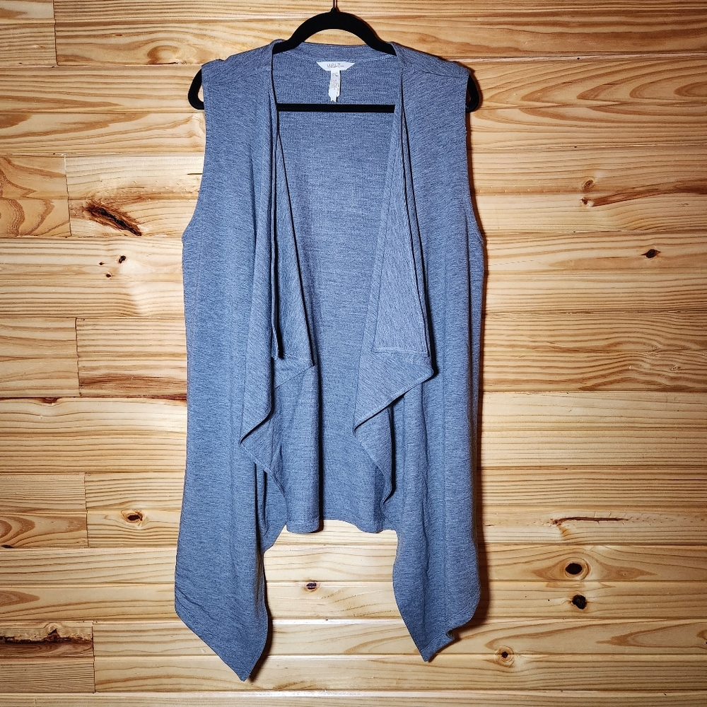 Matilda Jane | Count It Out Vest Grey Waterfall Cardigan w/ Pockets Women's L - Picture 6 of 12